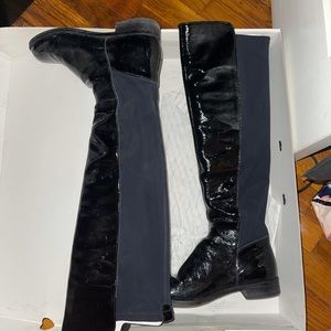 Aldo black patent leather boot / knee high